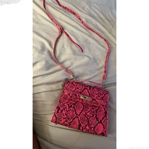 Pink snake print crossbody